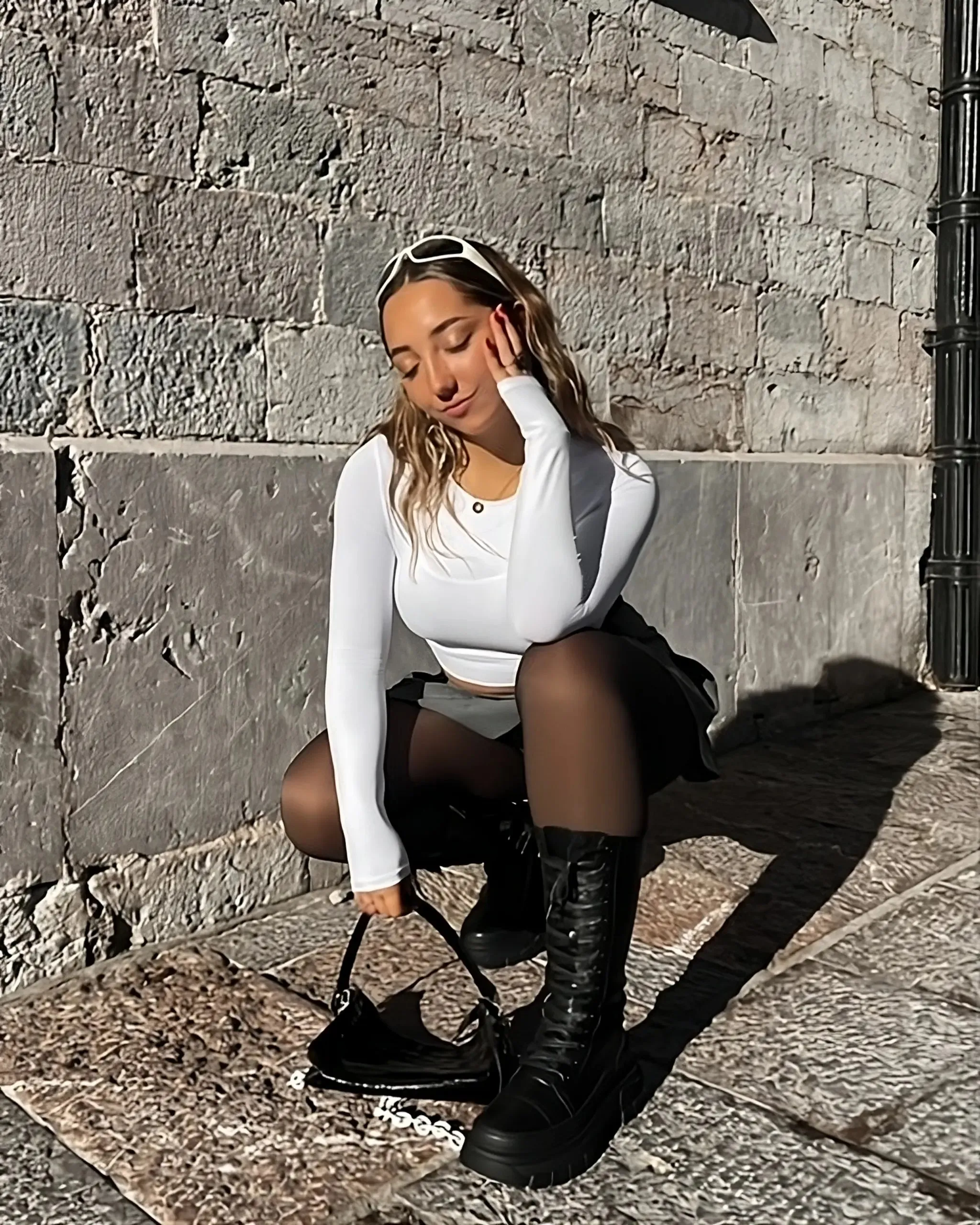 DALIA  BOTAS ALTAS CON CORDONES Y PLATAFORMA
