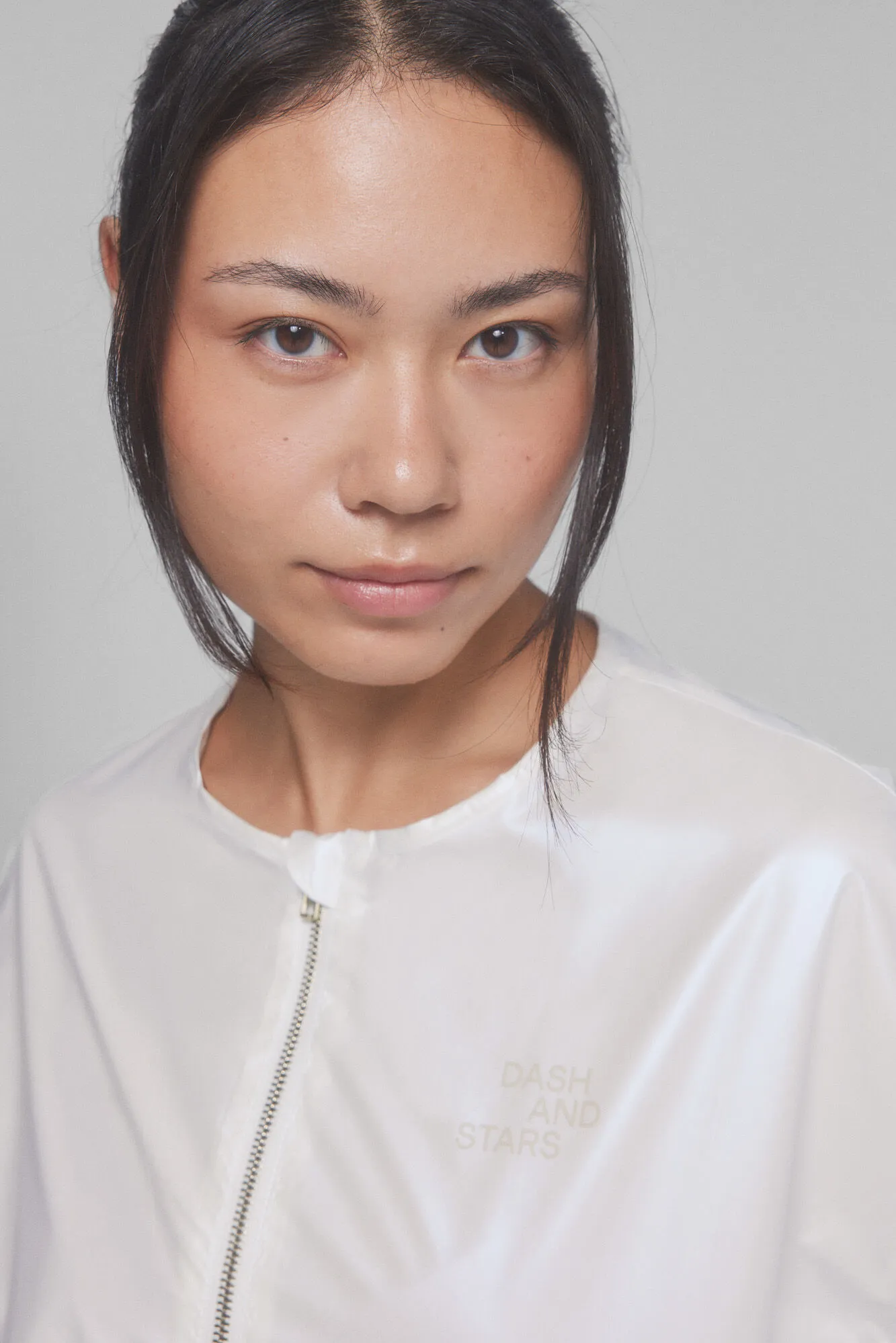 Dash and Stars Chaqueta bomber blanco perlado