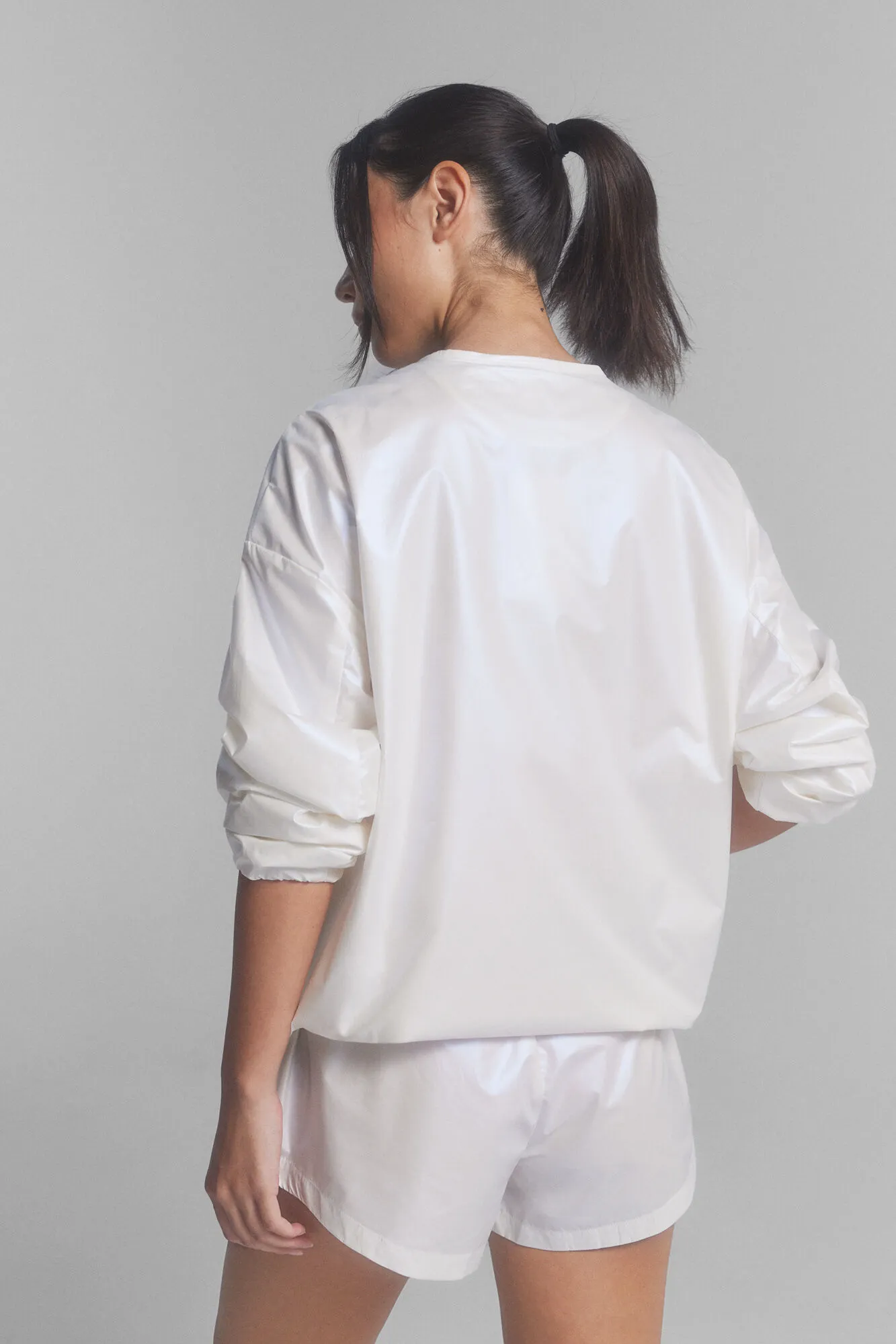 Dash and Stars Chaqueta bomber blanco perlado