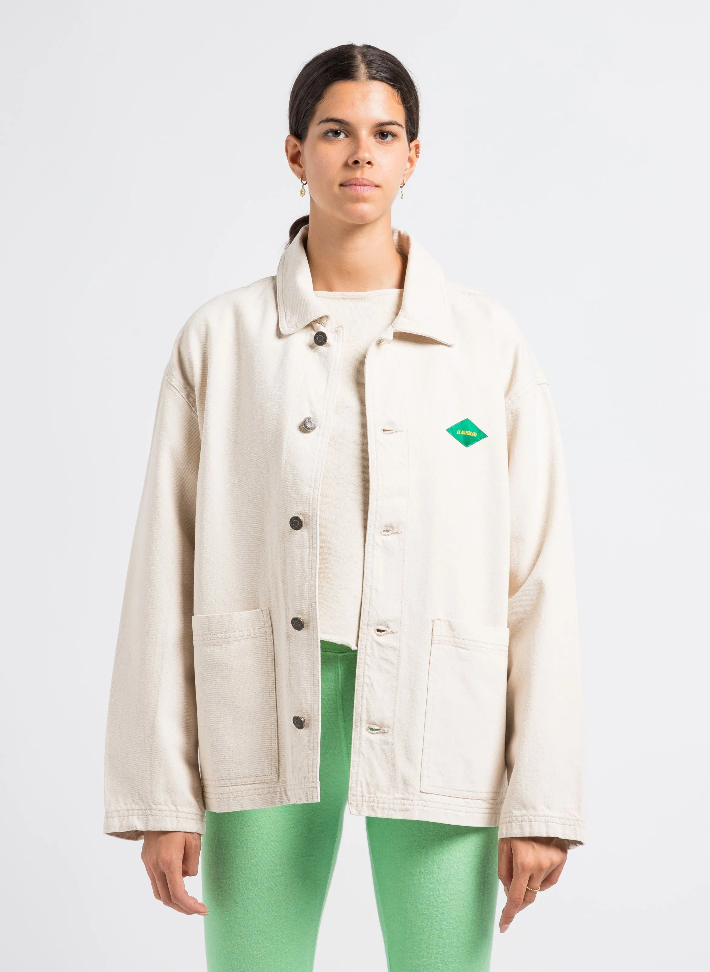 DATCITY  CHAQUETA DE ALGODóN CON CUELLO CLáSICO EN BEIGE