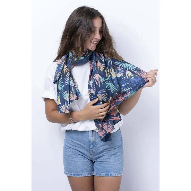 Echarpe de algodón con motivos marineros