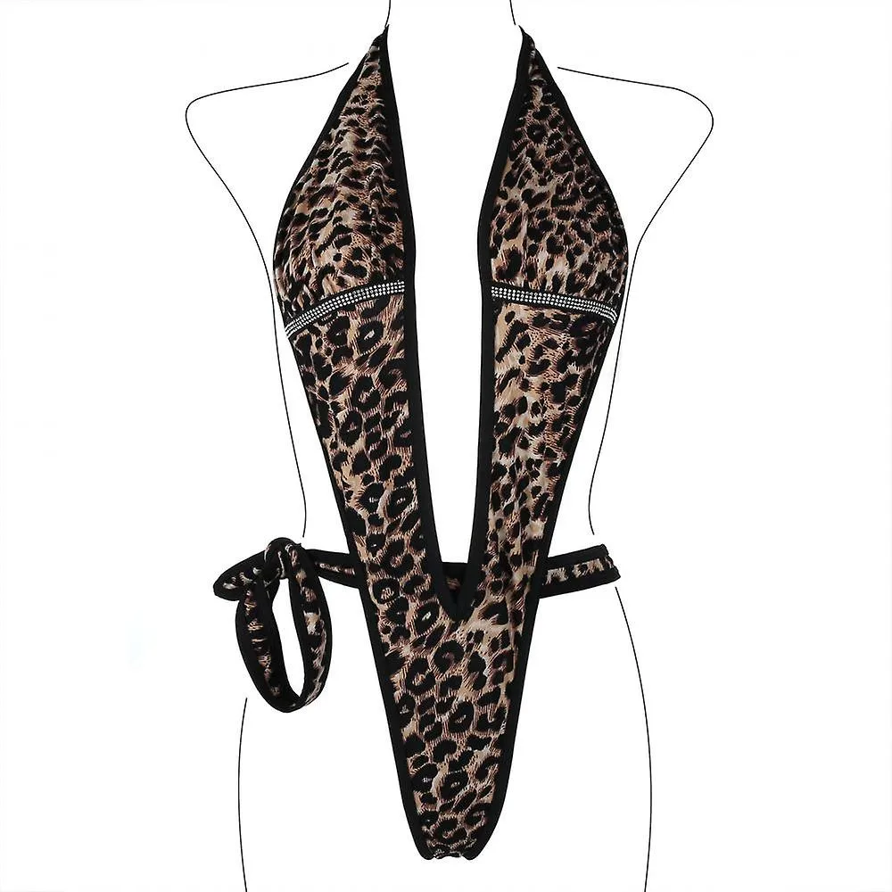 EROTOGENIC CUTOUT BIKINI, BACKLESS, WAISTBAND SWIMSUIT, DEEP VNECK HANGING NECK SWIMSUIT (ONE SIZE)