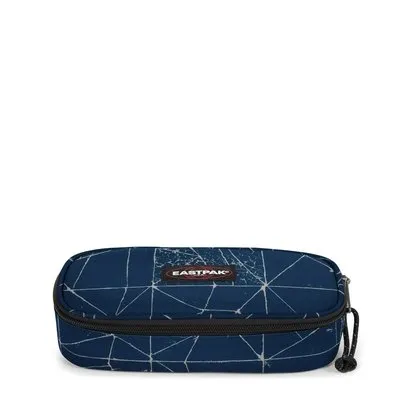 Estuche Eastpak escolar: PLUMIER OVAL EK71766T Cracked Blue Azul con líneas blancas