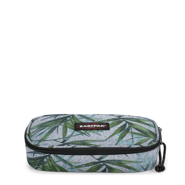 Estuche Eastpak escolar: PLUMIER OVAL EK71770X Brize Mel Grey flores gris y verde