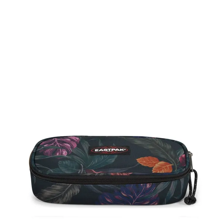 Estuche escolar Eastpak: PLUMIER OVAL EK71730Q  Purple Brize FONDO NEGRO FLORES