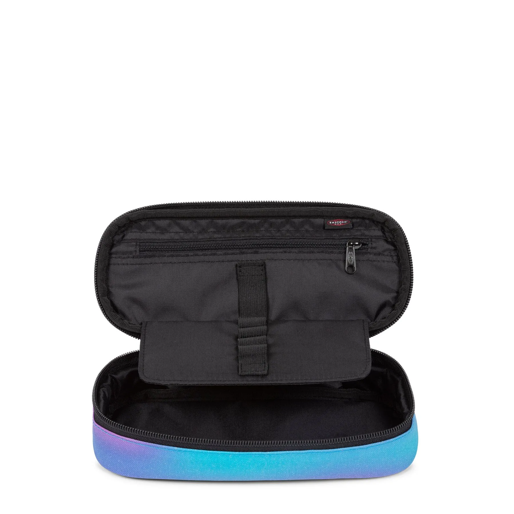 Estuche escolar Eastpak: PLUMIER OVAL SINGLE EK000717 2Q2 SPARKLY BLUR lila y azul purpurina