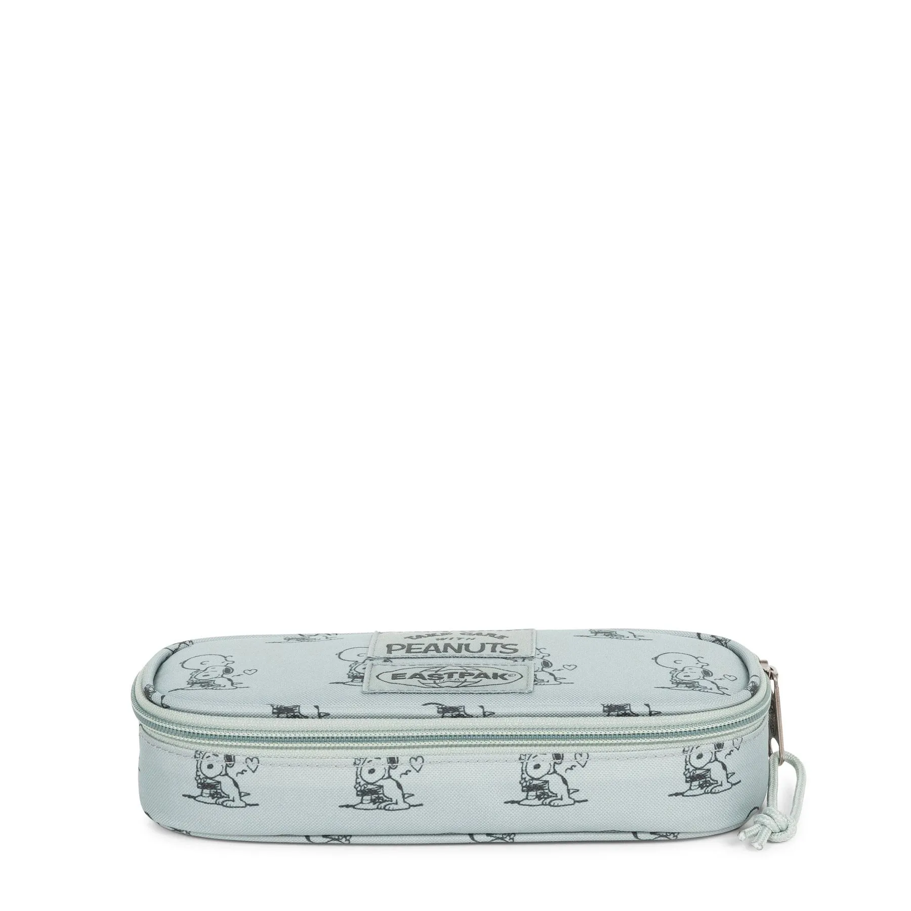 ESTUCHE ESCOLAR EASTPAK: PLUMIER OVAL SINGLE EK0007176O8 PEANUTS MINT VERDE MENTA ESTAMPADO