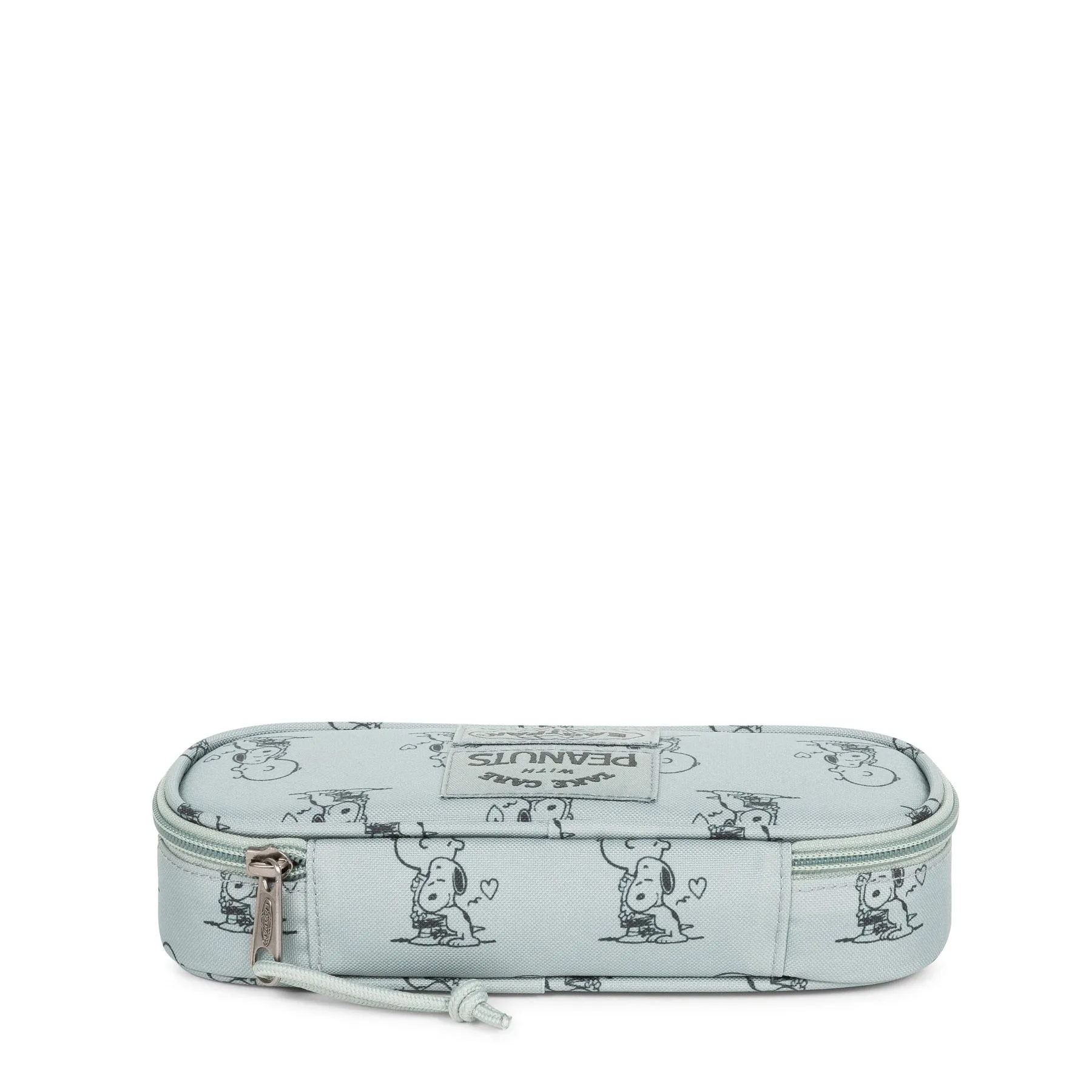 ESTUCHE ESCOLAR EASTPAK: PLUMIER OVAL SINGLE EK0007176O8 PEANUTS MINT VERDE MENTA ESTAMPADO