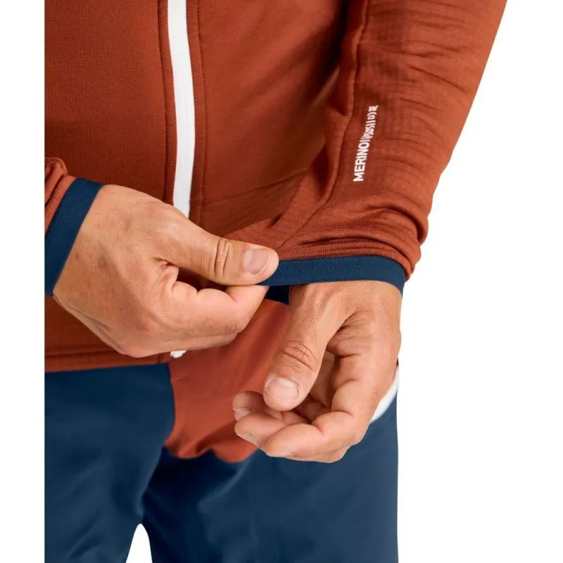 Forro polar para hombre Ortovox FLEECE GRID HOODY M (deep ocean)