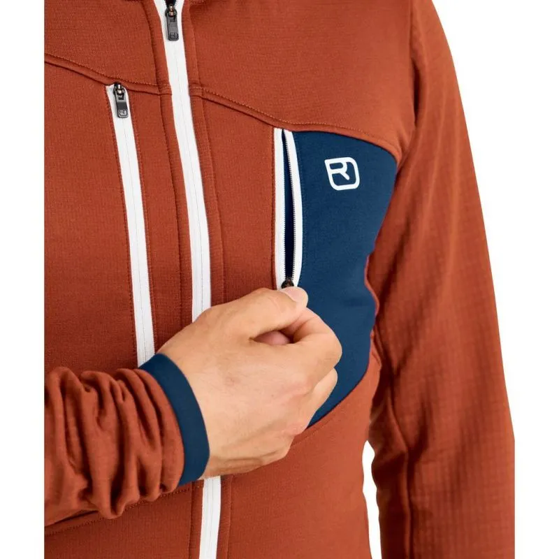 Forro polar para hombre Ortovox FLEECE GRID HOODY M (deep ocean)