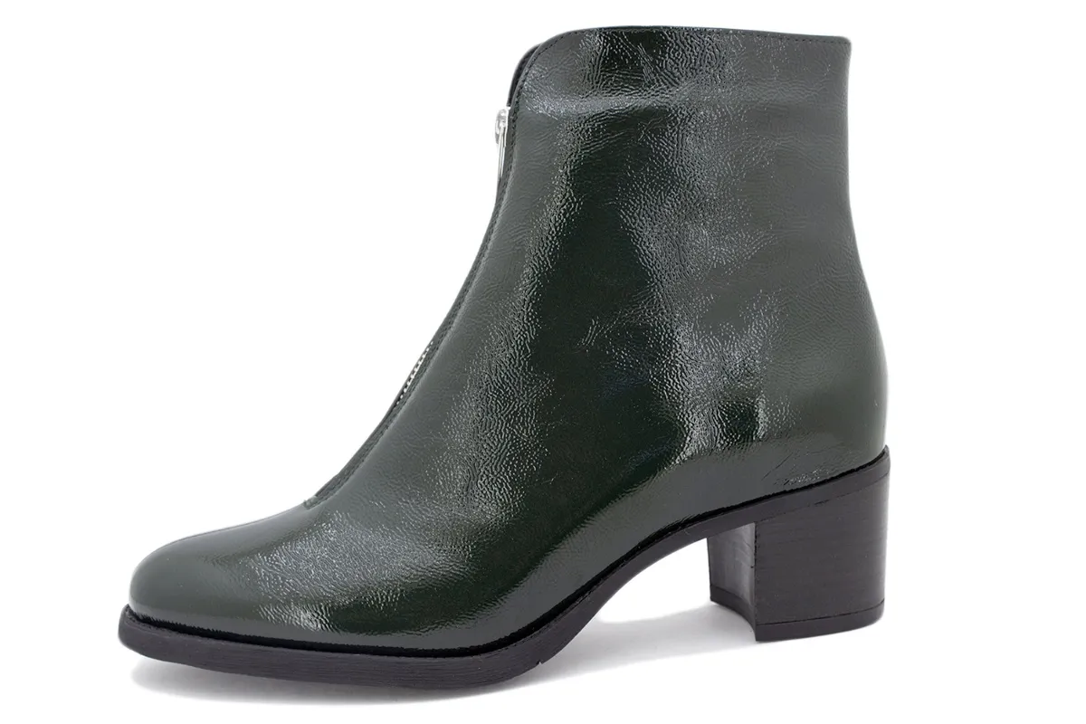 Green Patent Ankle boot