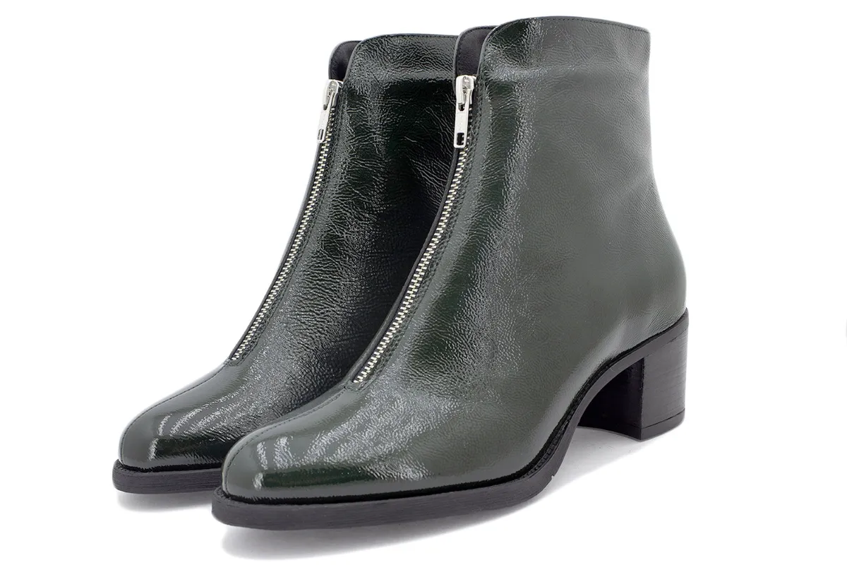 Green Patent Ankle boot