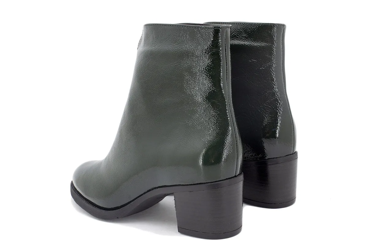 Green Patent Ankle boot