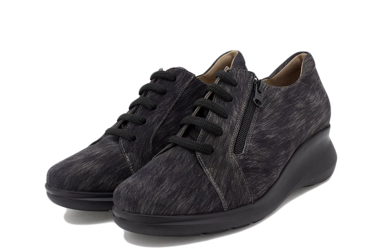 GREY PRINT LACEUP SHOE