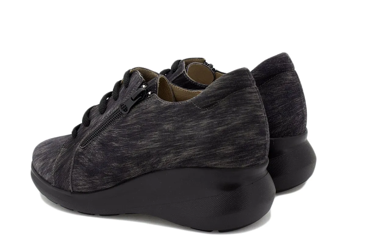 GREY PRINT LACEUP SHOE