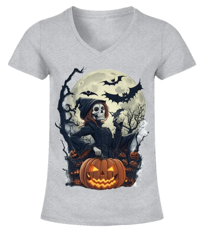 Halloween Costume Special Design for Halloween Lovers Camiseta cuello pico Mujer