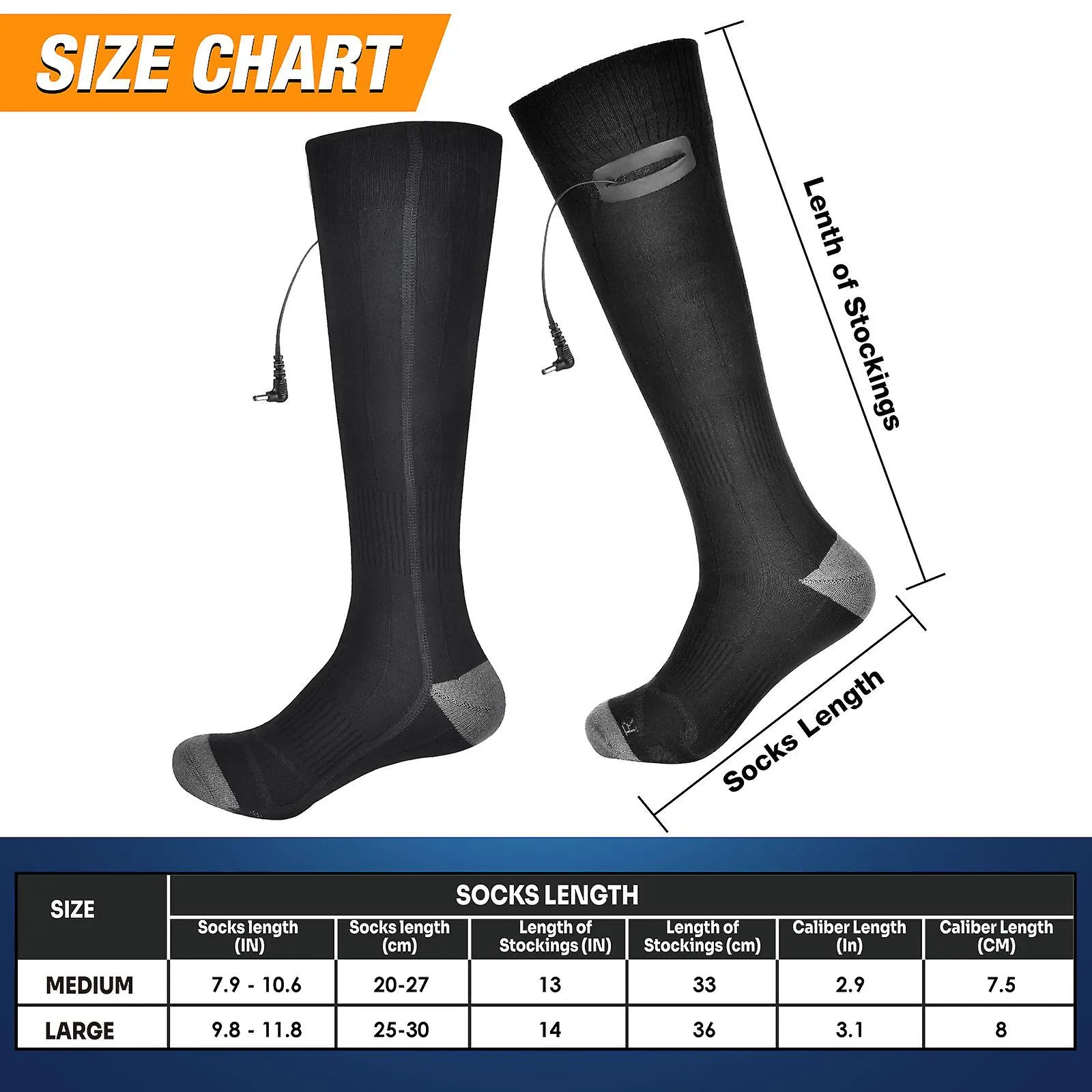 Heated Socks For Men Women, Rechargeable Electric Heated Socks 4000mah 3 Adjustable Temperature Heated Sock For Outdoor Riding C