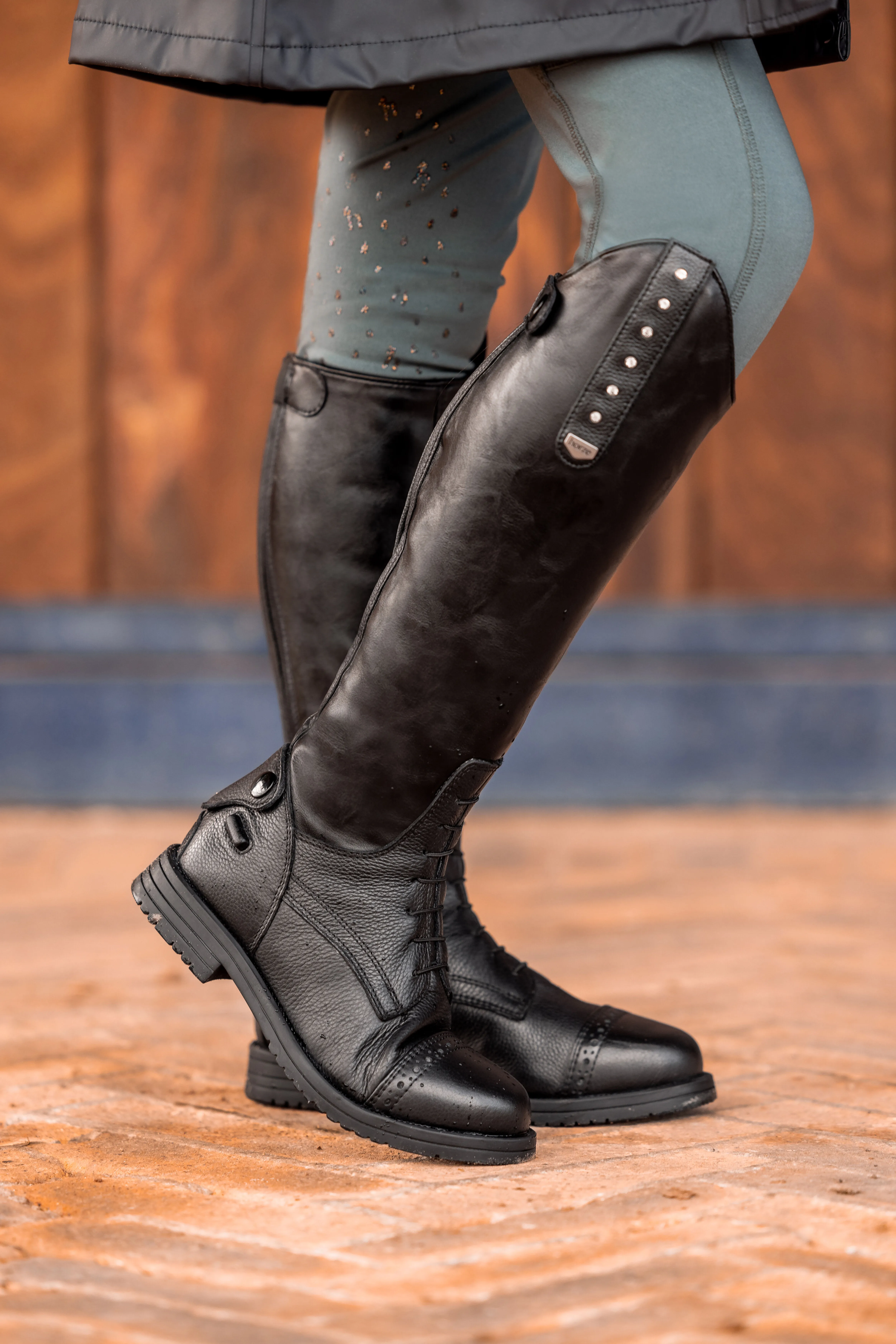 Horze Botas Altas de Equitación con Cristales para Niños Horze Portland