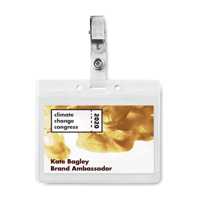 Identificador corporativo transparente PVC