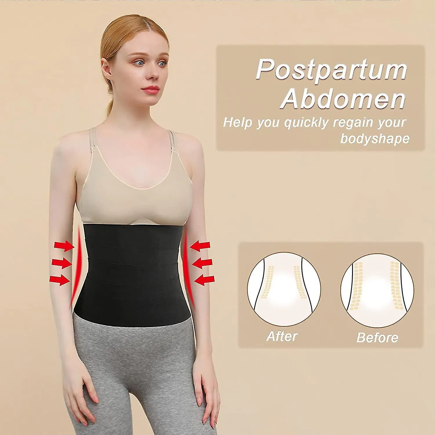 Invisible Women's Body Shaping Tummy Beltdle Wrap Cintura Soporte lumbar