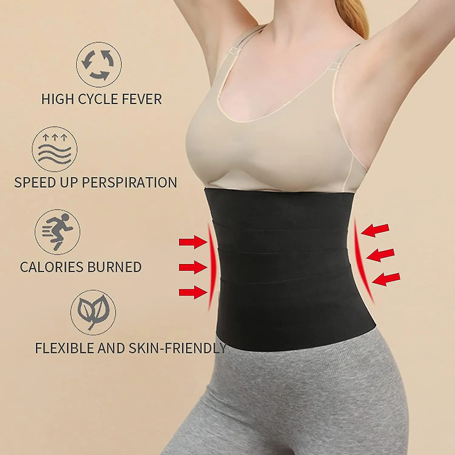 Invisible Women's Body Shaping Tummy Beltdle Wrap Cintura Soporte lumbar