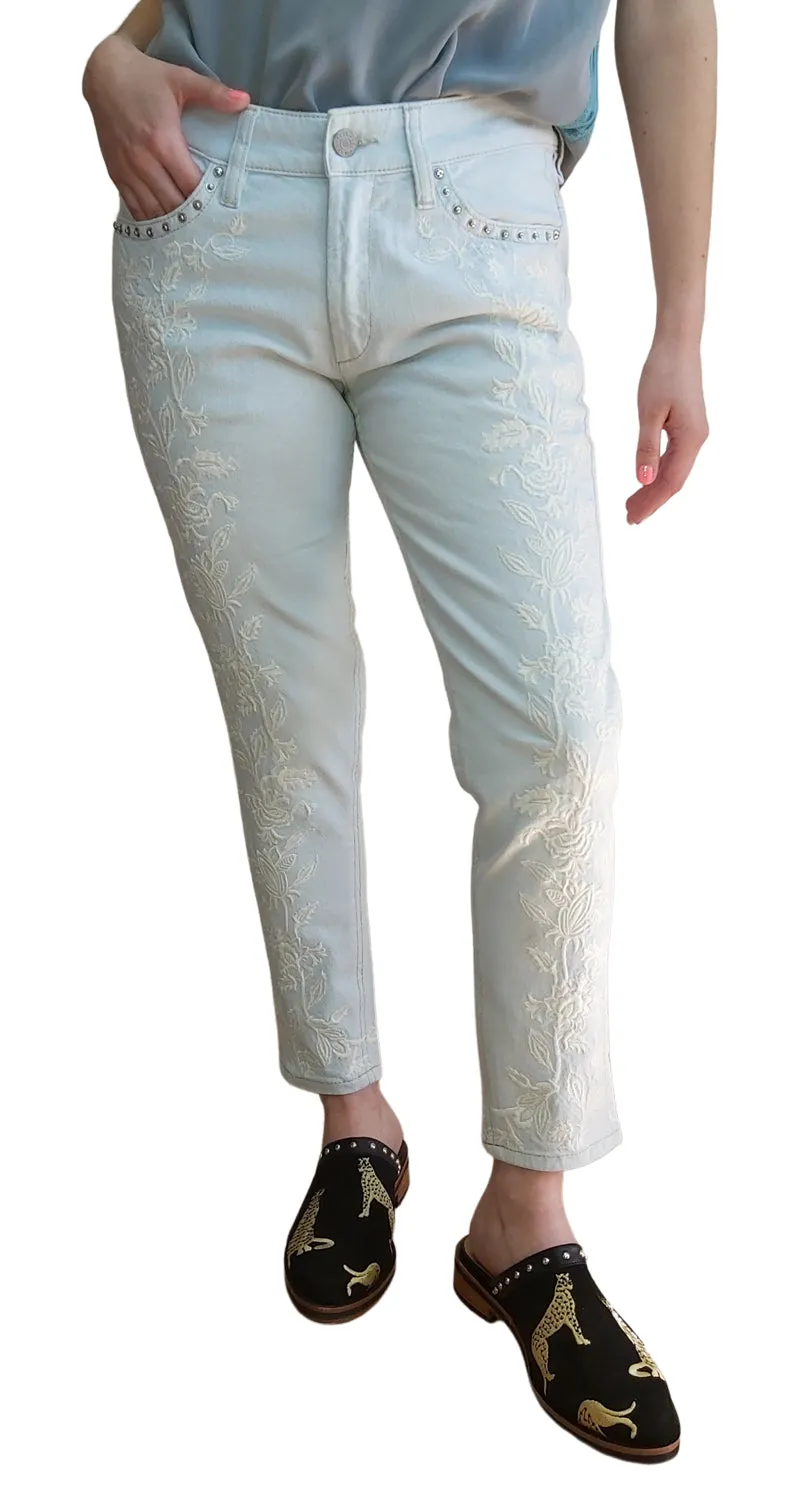 ISABEL MARANT Skinny Embroidered Light Blue