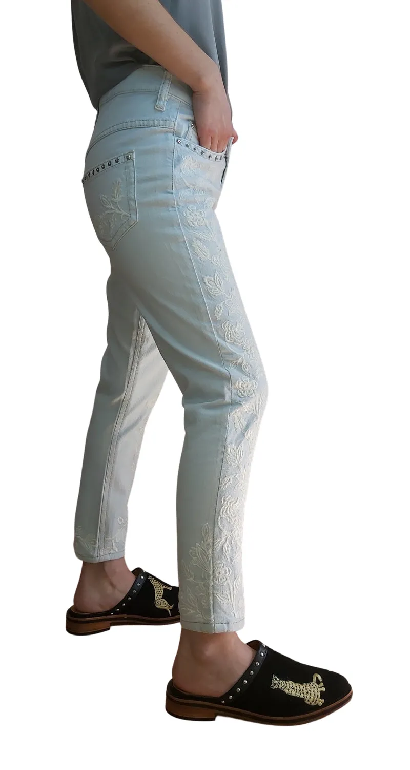 ISABEL MARANT Skinny Embroidered Light Blue