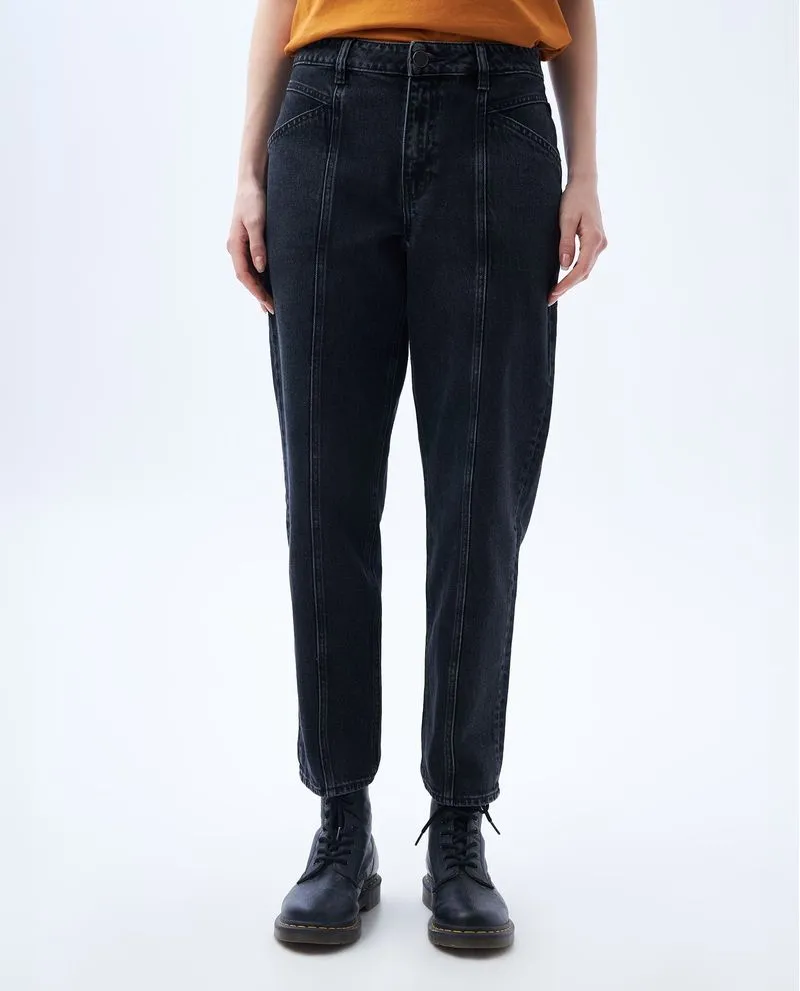 Jean Mom fit negro para mujer