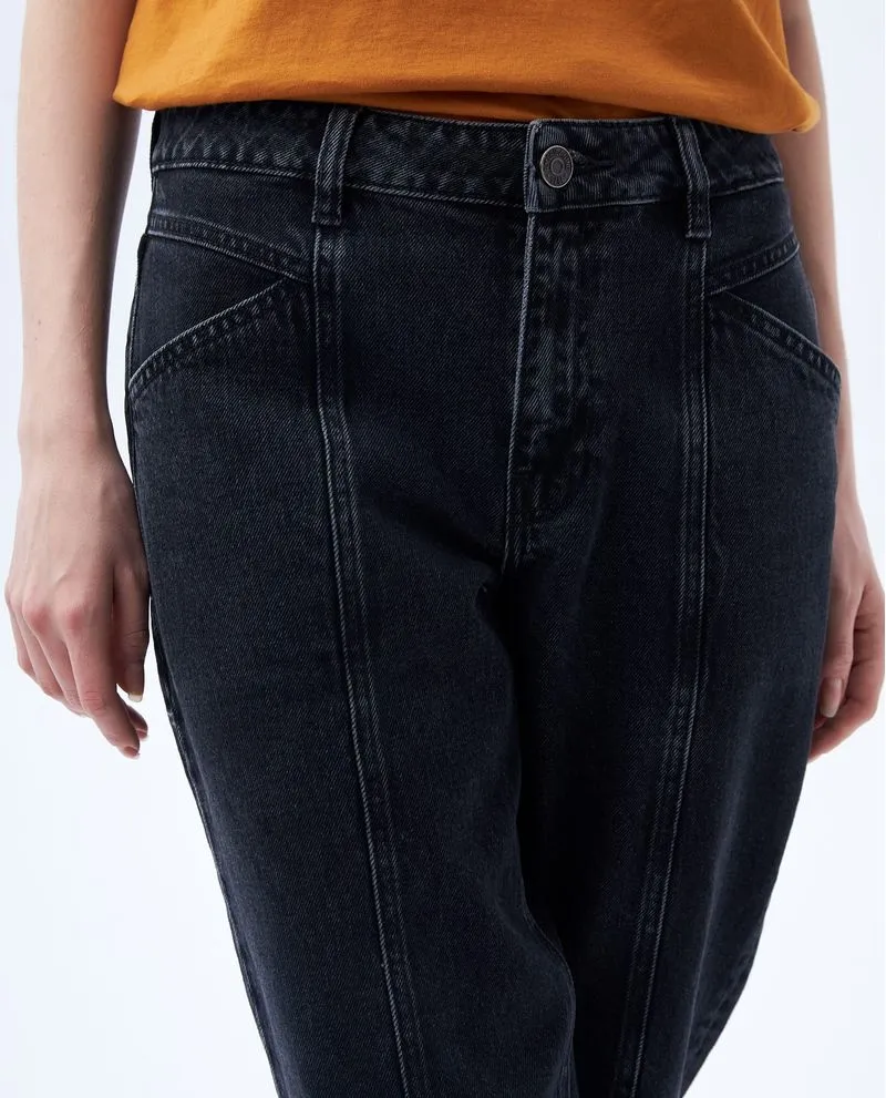 Jean Mom fit negro para mujer