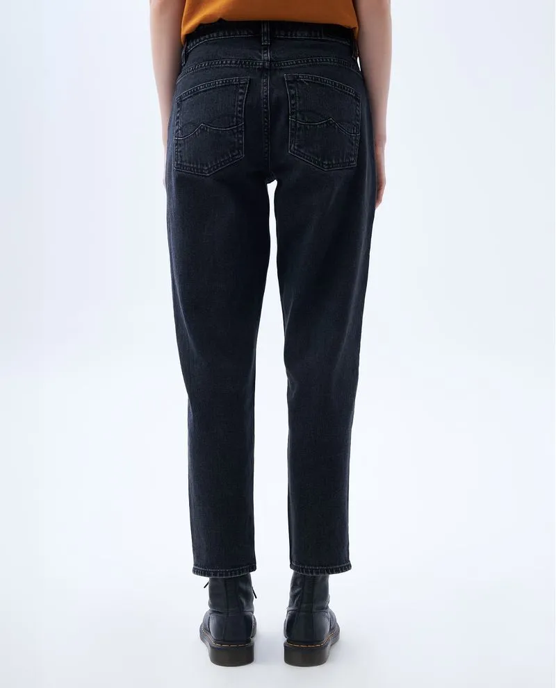Jean Mom fit negro para mujer