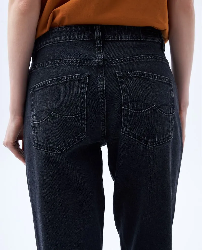 Jean Mom fit negro para mujer