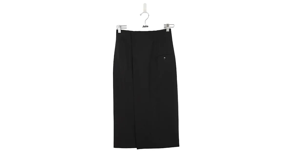 Jean Paul Gaultier falda de lana Negro 