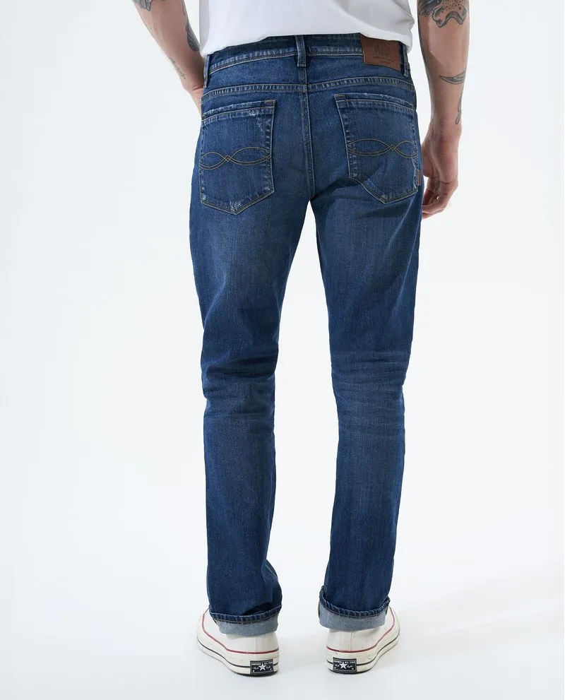 Jean Slim and Straight fit cinco bolsillos para hombre