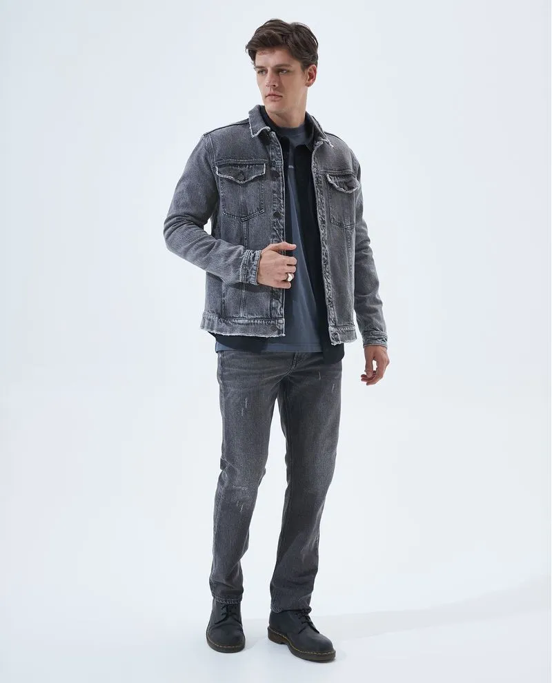 Jean Straight fit tono gris para hombre