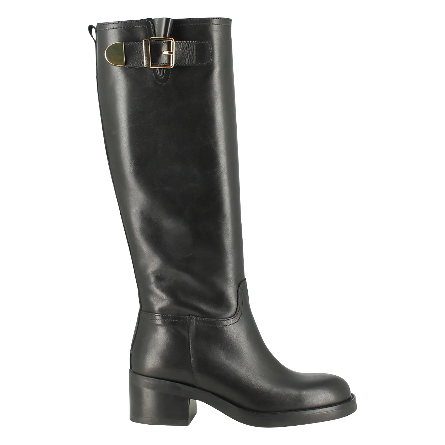 JONAK IRENA  BOTAS ALTAS CON HEBILLAS DE CUERO EN NEGRO