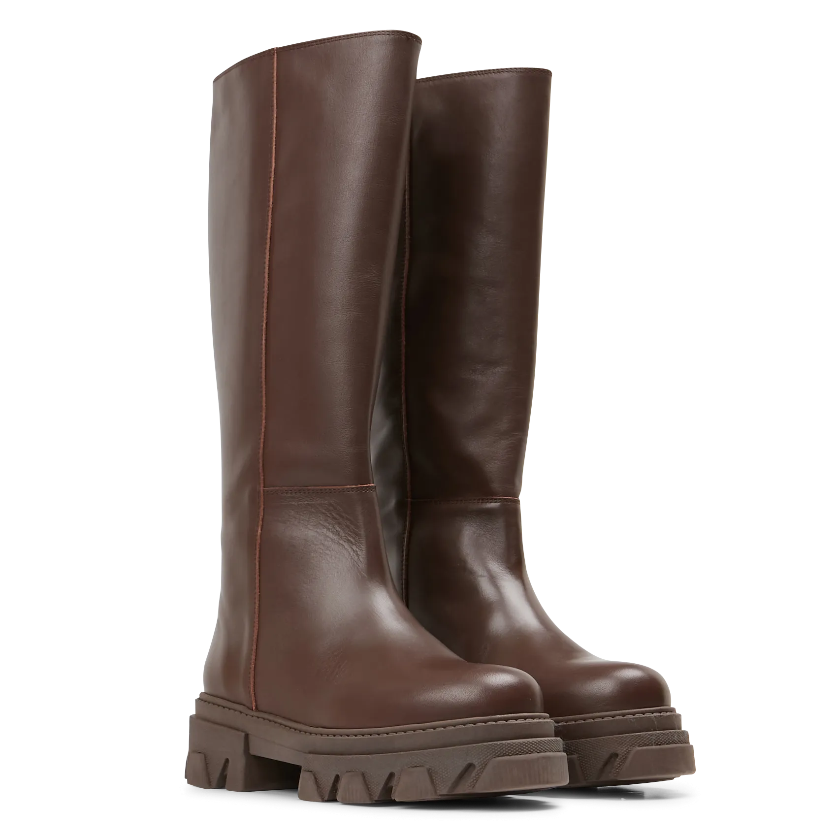 KATIUSKA  BOTAS ALTAS DE PIEL EN MARRON