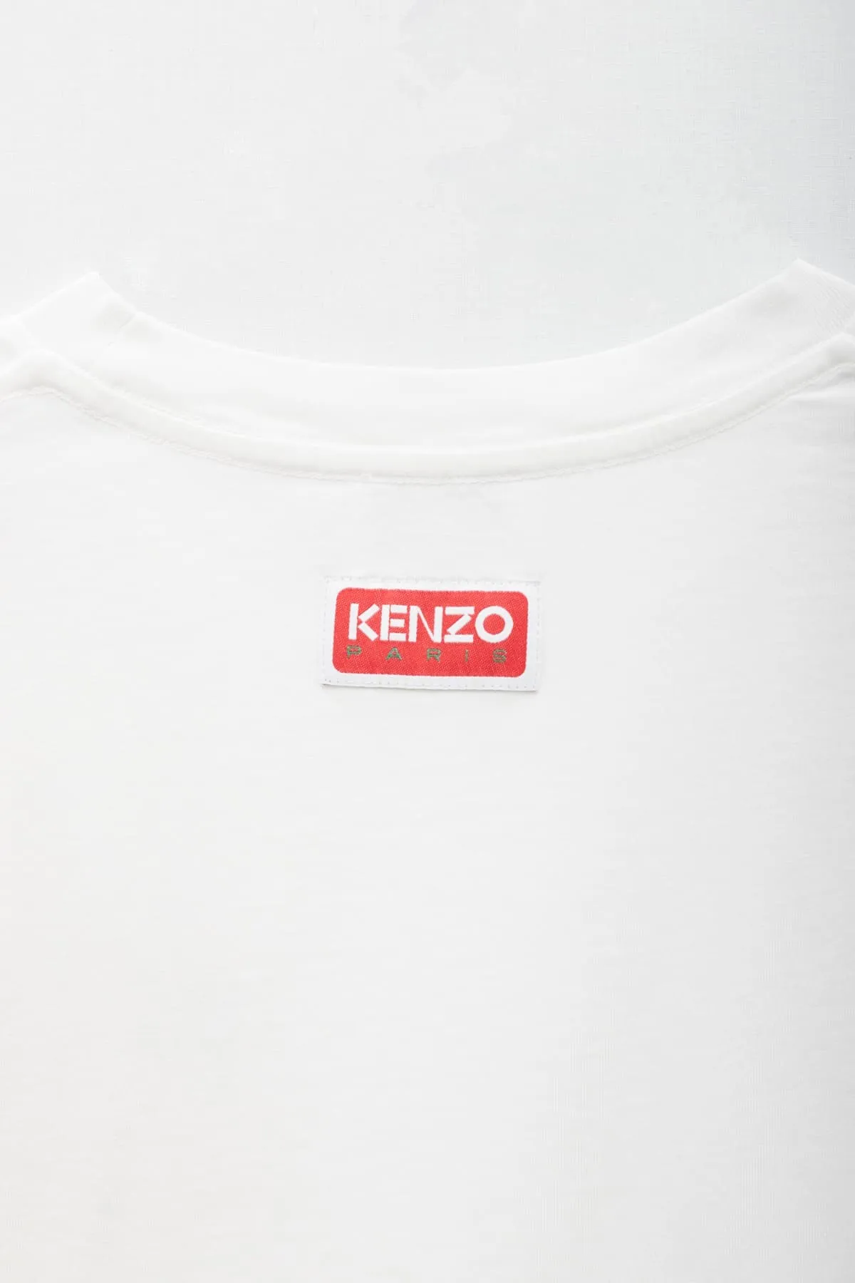 KENZO OFF WHITE TIGER LOGO TSHIRT