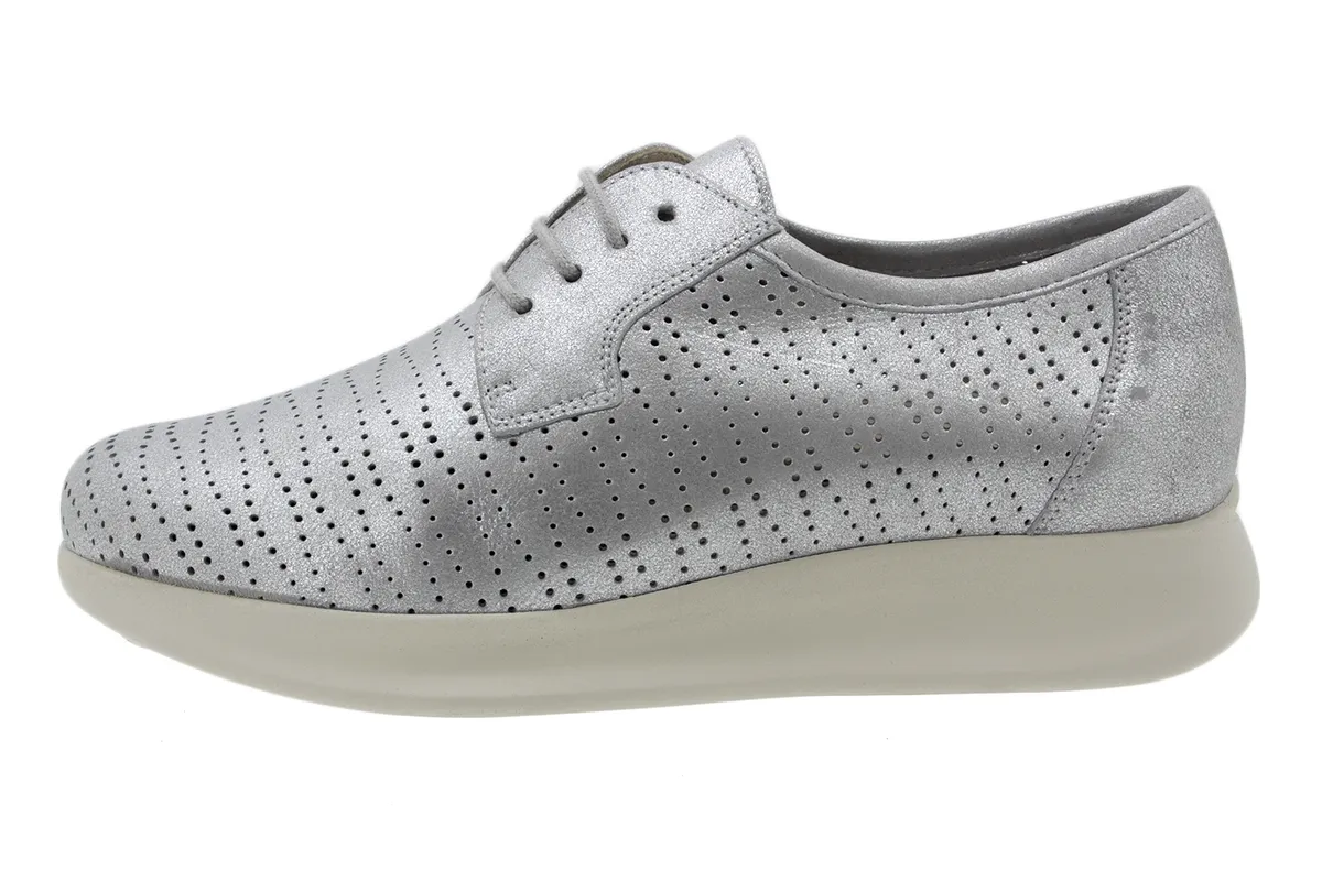 LACEUP SHOE PEARL METAL SUEDE