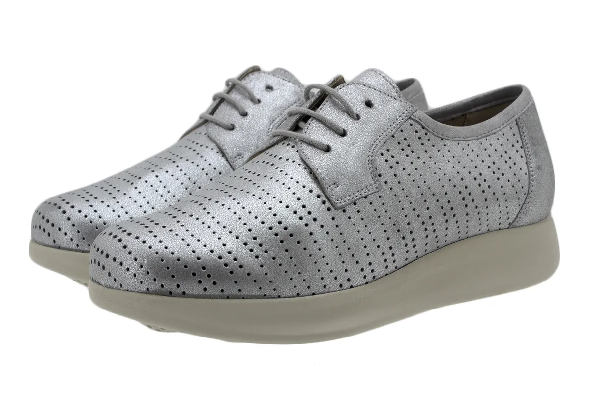 LACEUP SHOE PEARL METAL SUEDE