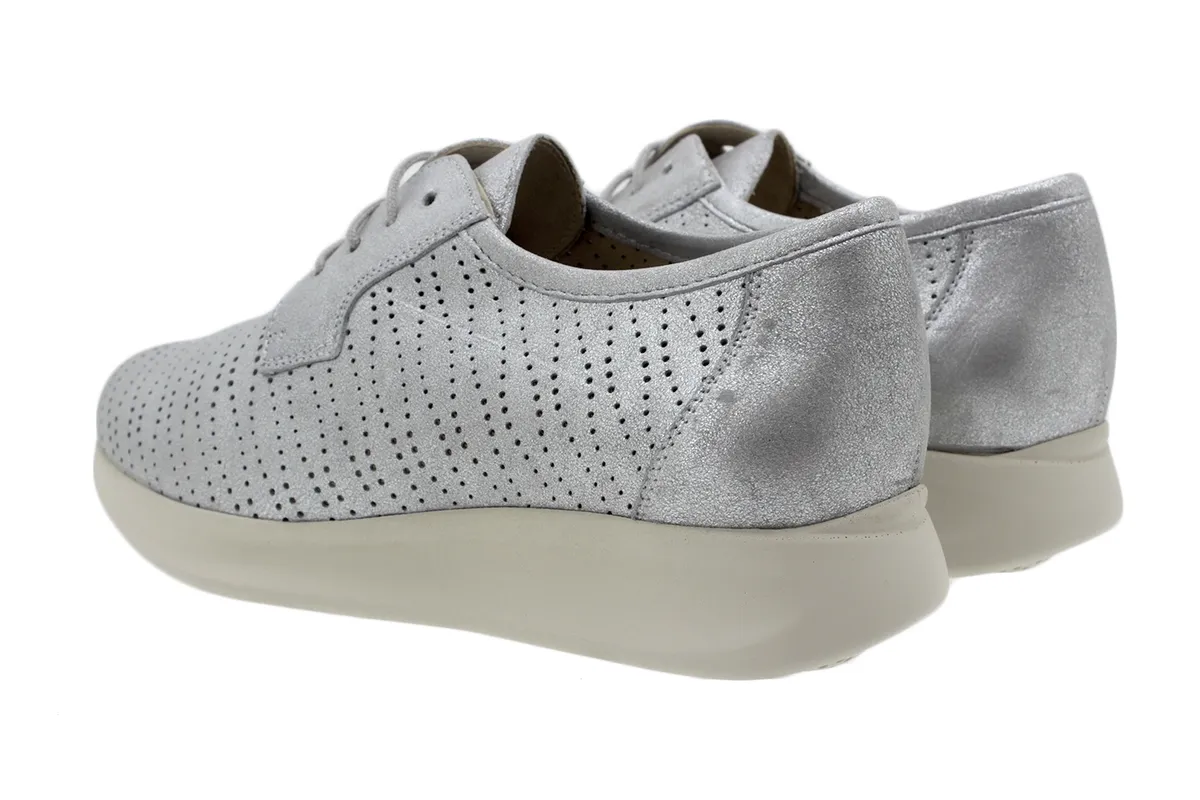 LACEUP SHOE PEARL METAL SUEDE