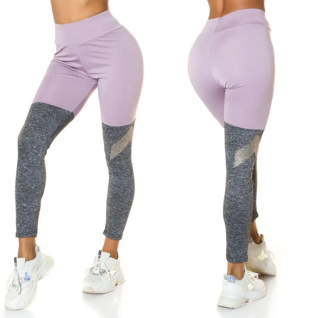 Leggings lila con gris