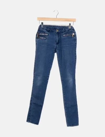 Mango Jeans skinny azul básico