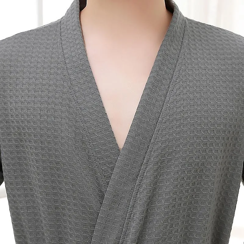 Men Suck Water Waffle Bathrobe Male Plus Size Kimono Bath Robe Mens Summer Towel Robes Women Dressing Gown Sexy Night Sleepwear