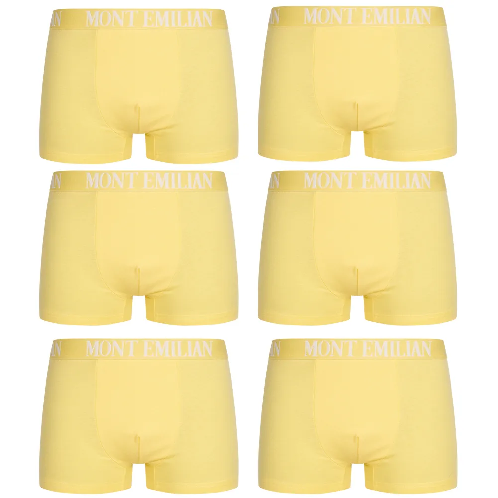 MONT EMILIAN "Rouen" Hombre Calzoncillos bóxer Pack de 6 amarillo