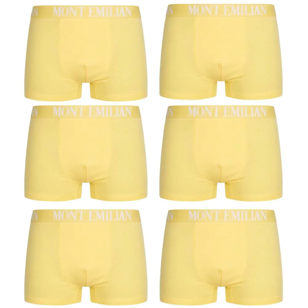 MONT EMILIAN "Rouen" Hombre Calzoncillos bóxer Pack de 6 amarillo