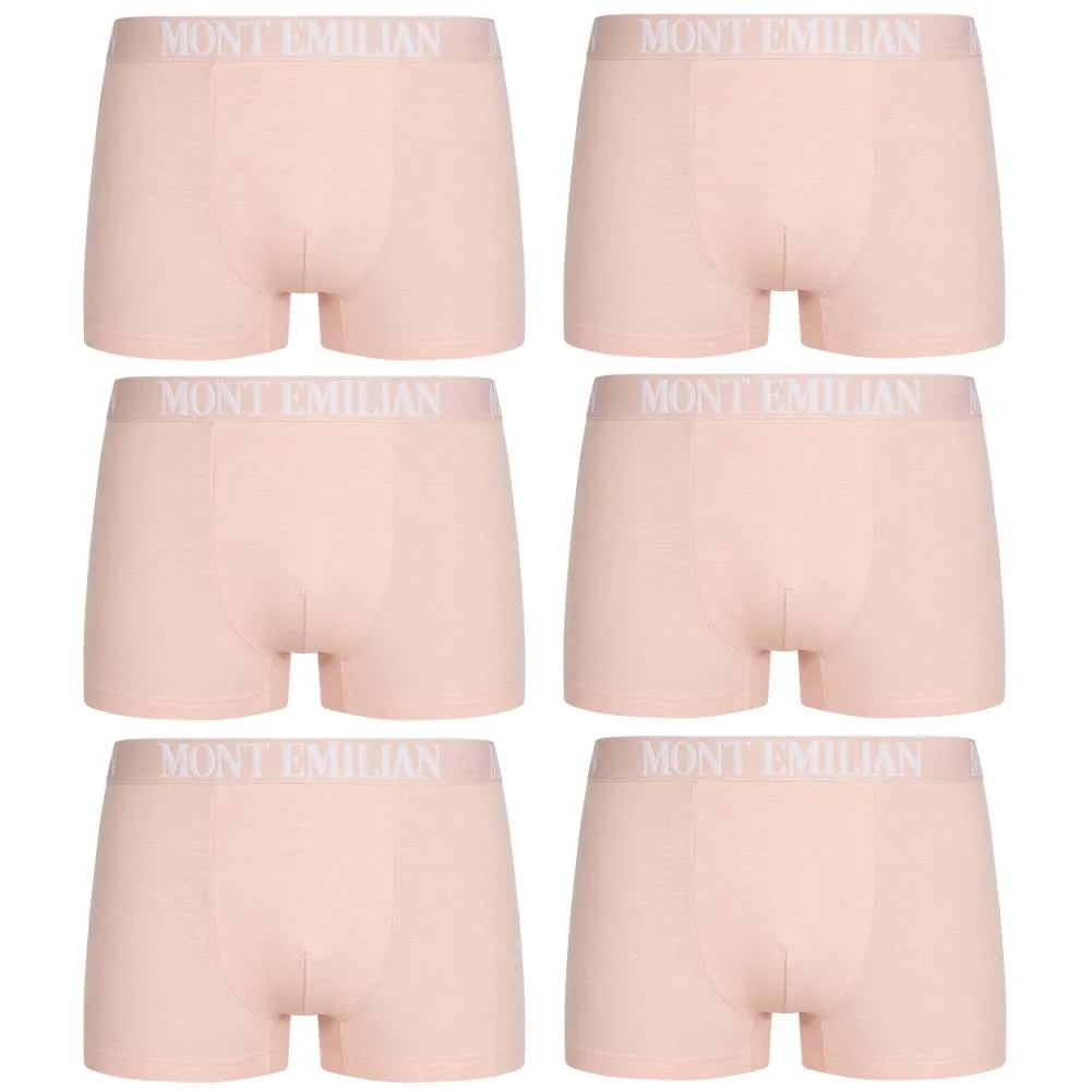 MONT EMILIAN "Rouen" Hombre Calzoncillos bóxer Pack de 6 rosa