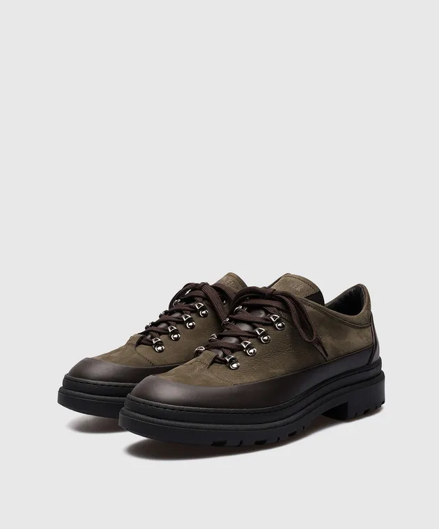 MooRER Green leather boots with logo