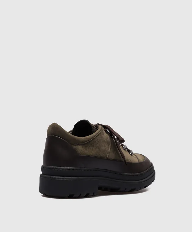 MooRER Green leather boots with logo