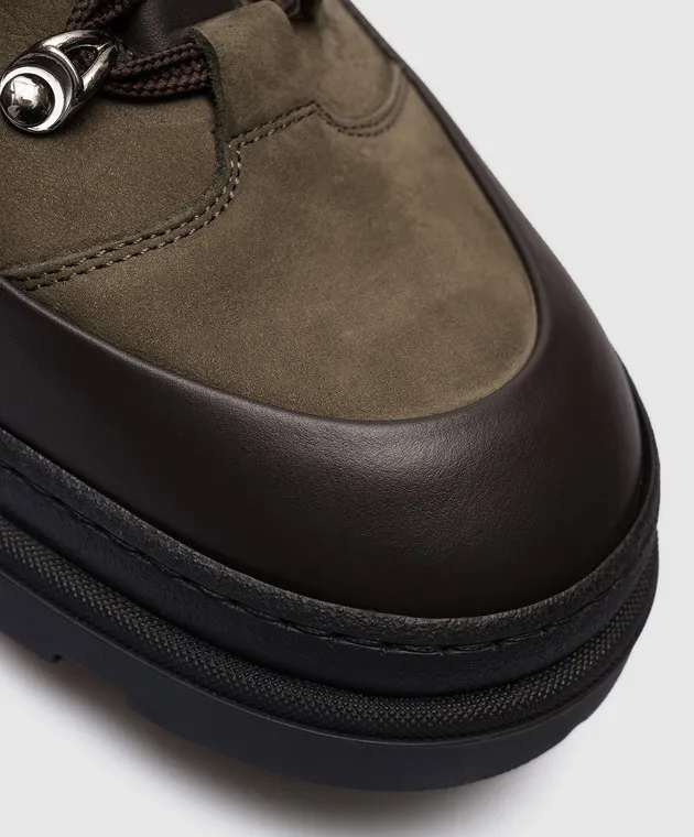 MooRER Green leather boots with logo