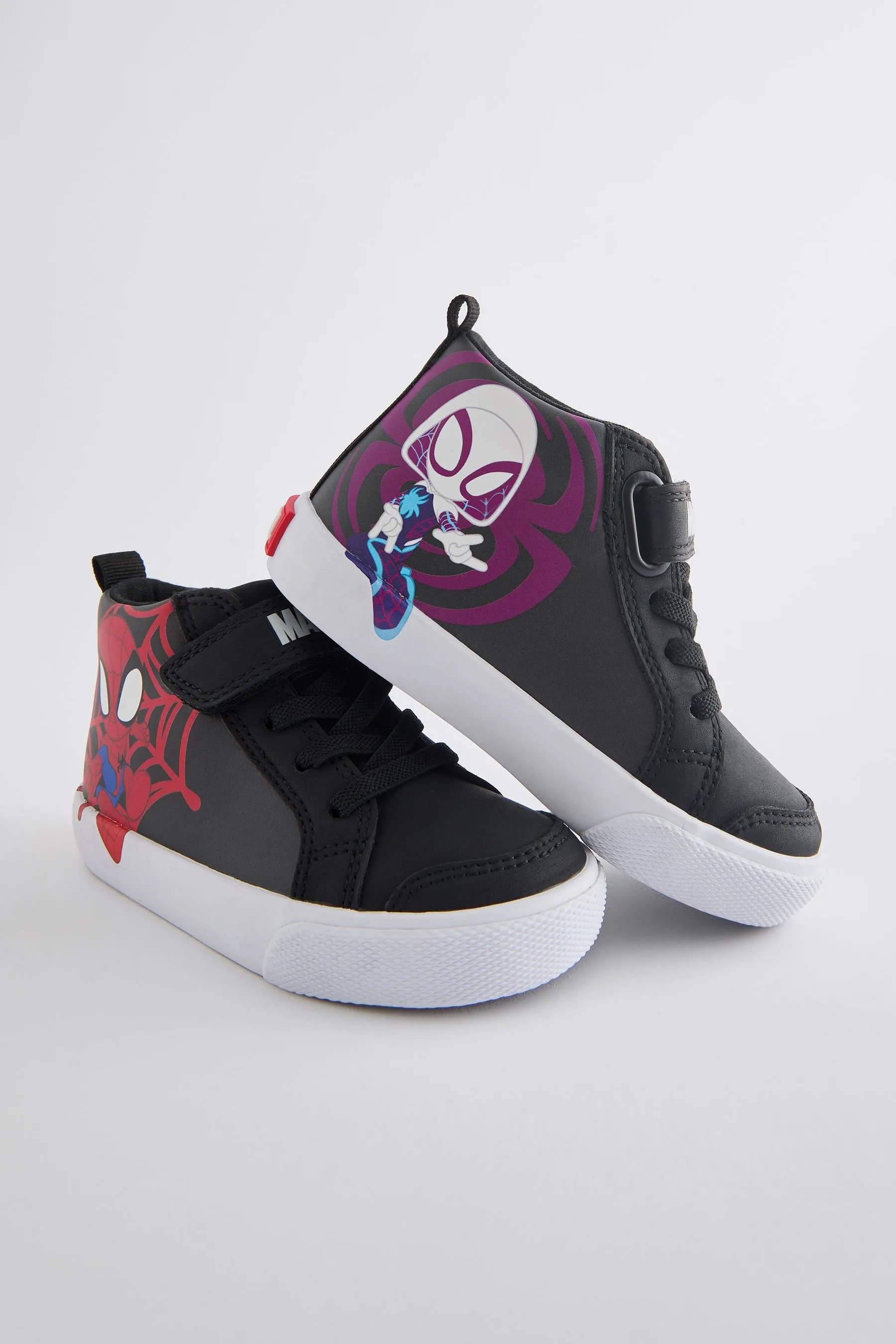 NEGRO  SPIDEY AND FRIENDS ELASTIC LACE TOUCH FASTENING BOOTS
